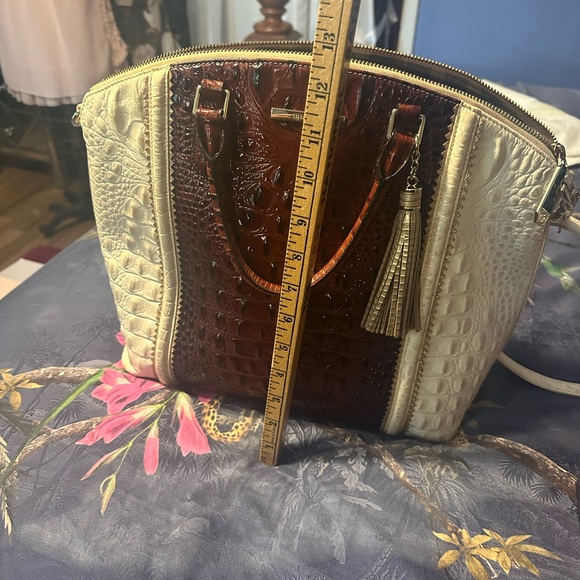 Large Duxbury Satchel Pecan Soriano by Brahmin - Picture 12 of 13